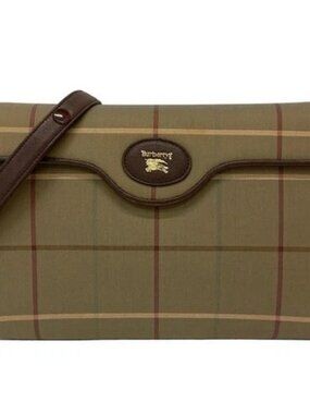 Burberry's - Beige Brown Canvas Synthetic Leather Shoulder Bag